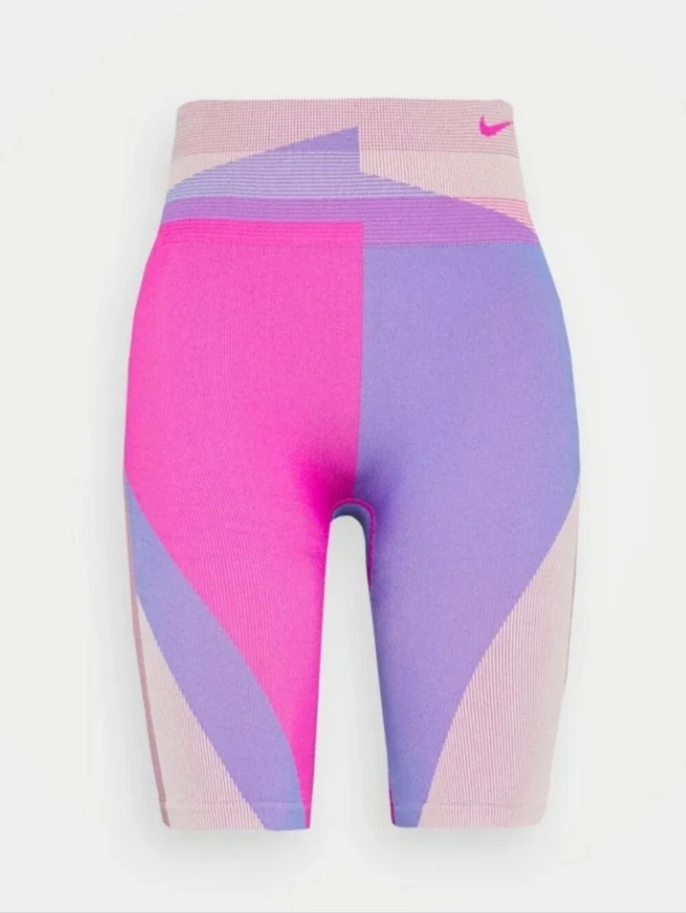 Nike Colorblock High-Rise Bike Shorts - Hot Pink, Lavender & Pale Pink